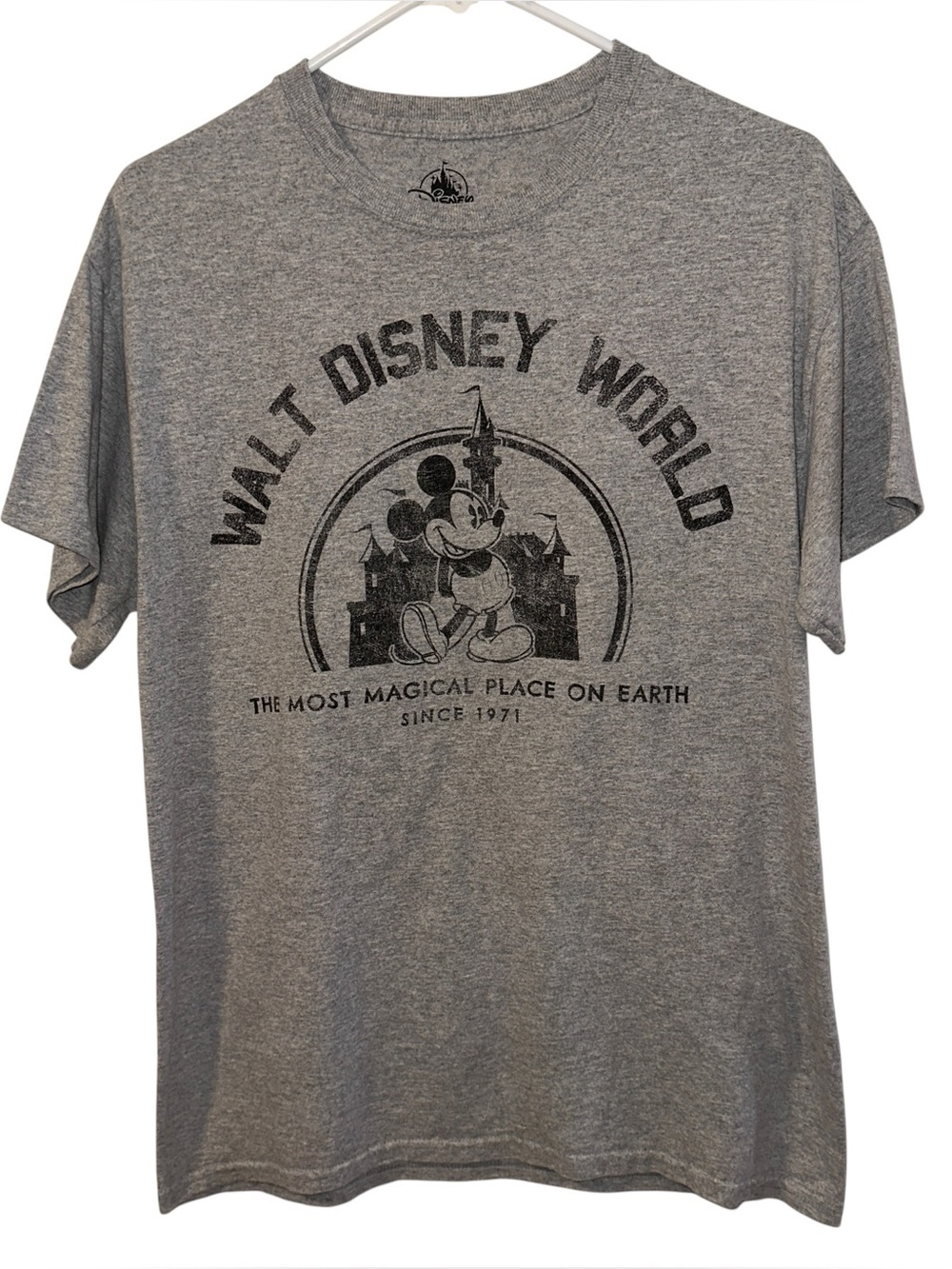 Walt Disney World T Shirt Size M Most Magical Place Gray With Black Graphics